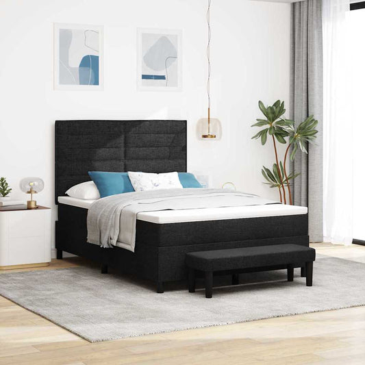 Boxspringbett mit Matratze Schwarz 160 x 200 cm Stoff