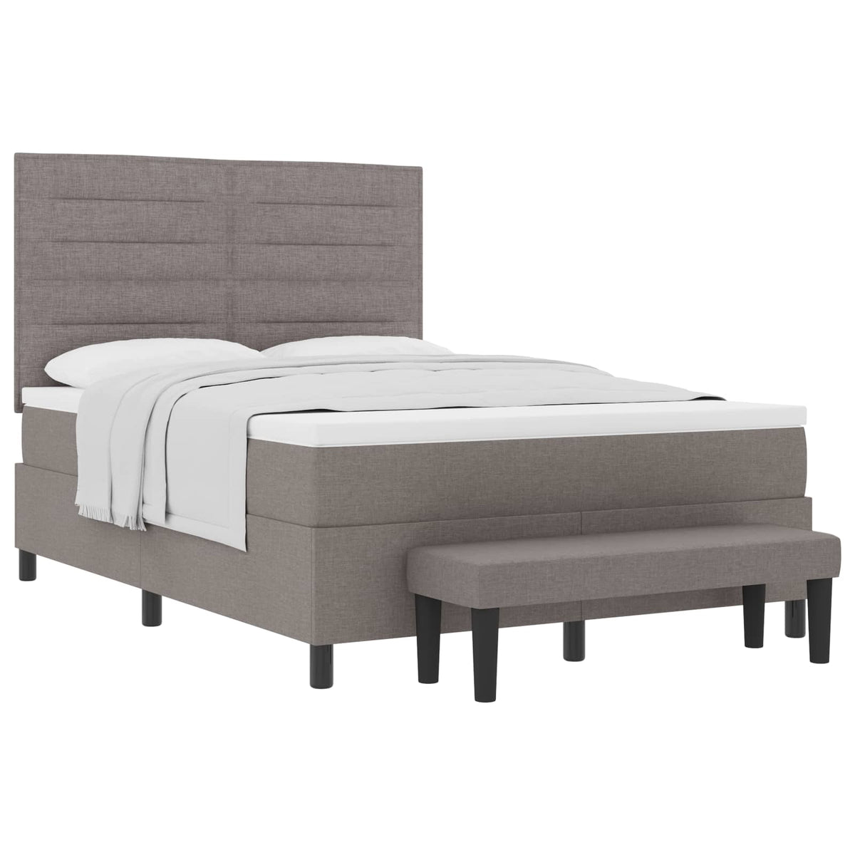 Boxspringbett mit Kopfteil Taupe 160 x 200 cm Stoff