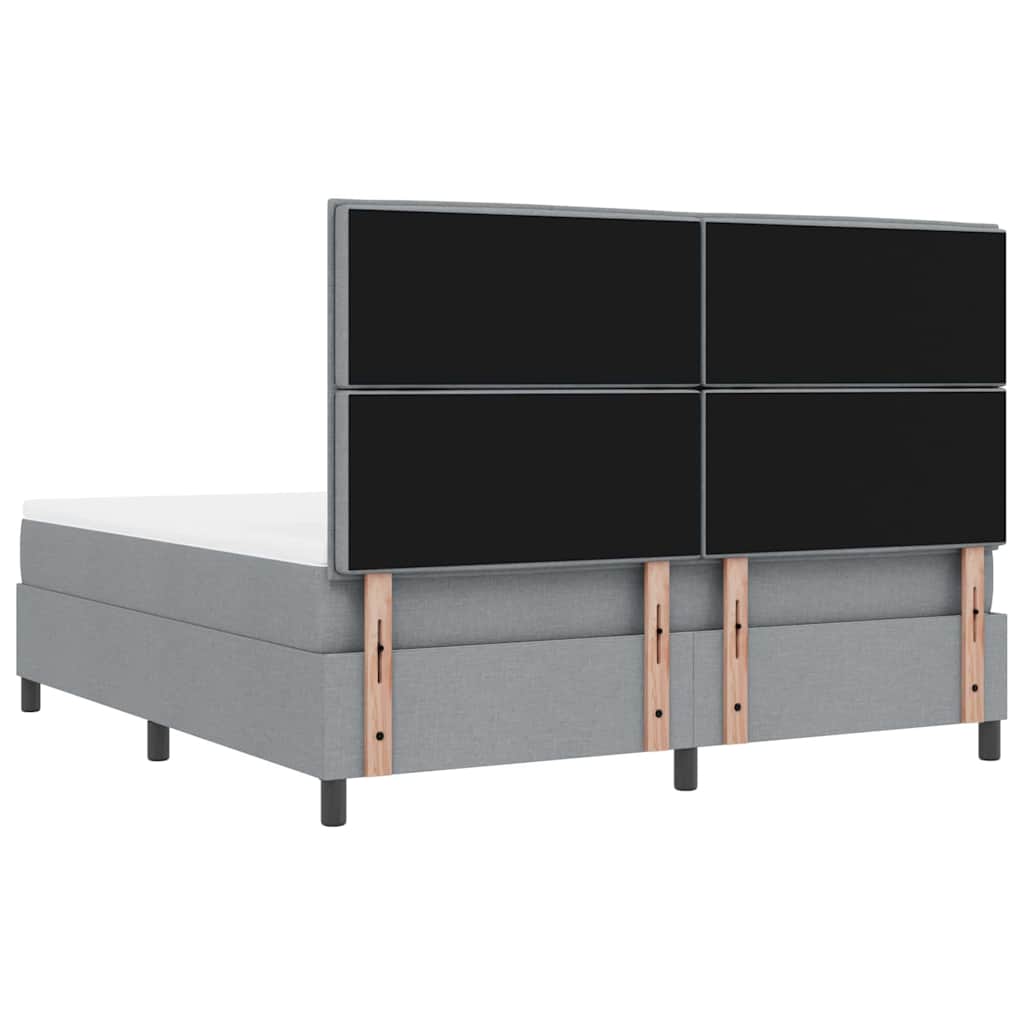 Boxspringbett mit Kopfteil Hellgrau 180 x 200 cm Stoff