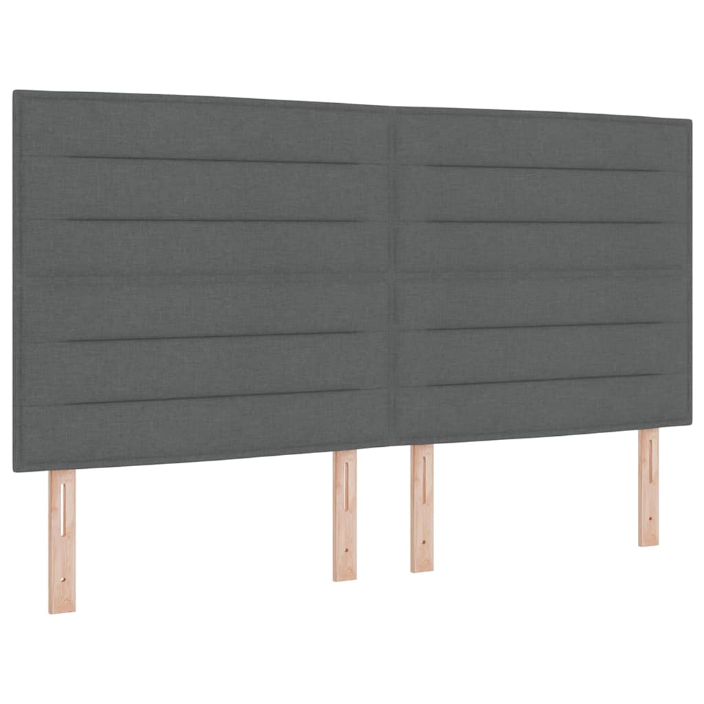Boxspringbett mit Kopfteil Dunkelgrau 180 x 200 cm Stoff
