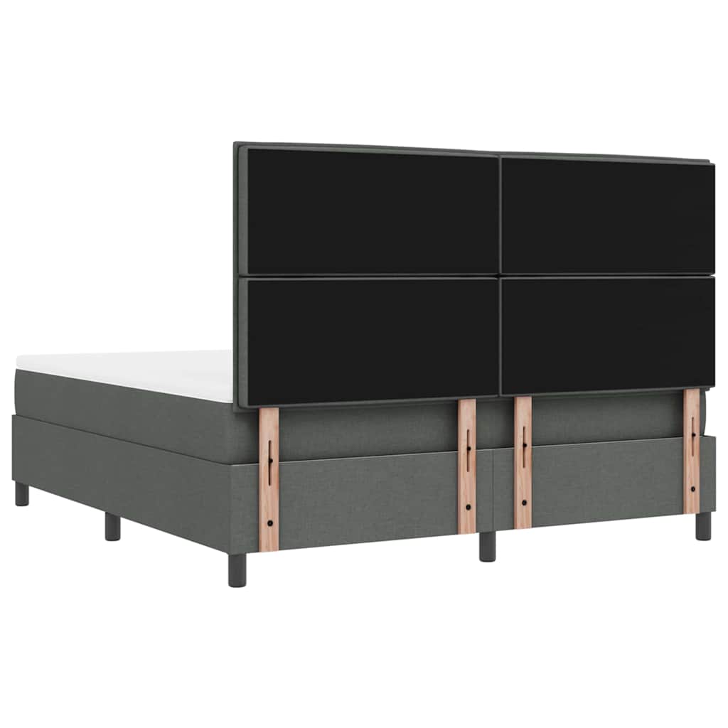 Boxspringbett mit Kopfteil Dunkelgrau 180 x 200 cm Stoff
