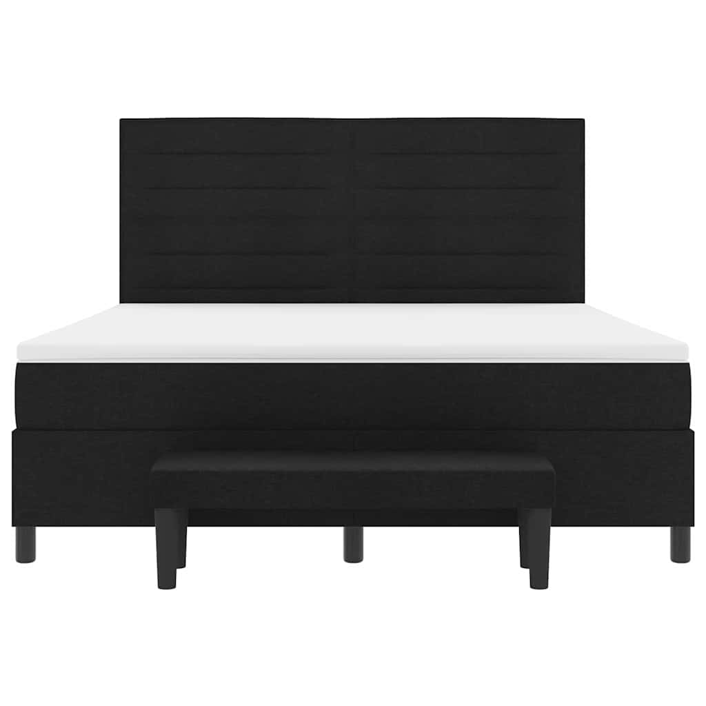 Boxspringbett mit Kopfteil Schwarz 180 x 200 cm Stoff