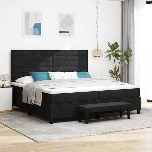 Boxspringbett mit Matratze Schwarz 200 x 200 cm Stoff