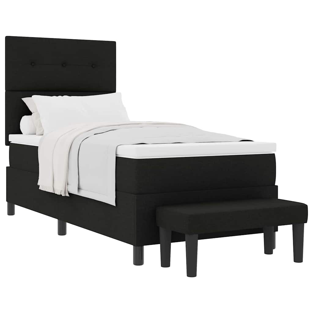 Boxspringbett mit Matratze Schwarz 90 x 190 cm Stoff