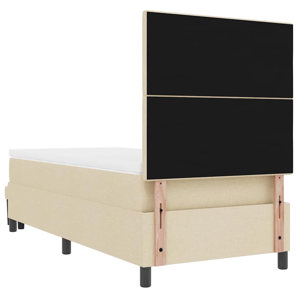 Boxspringbett mit Kopfteil Creme 90 x 190 cm Stoff