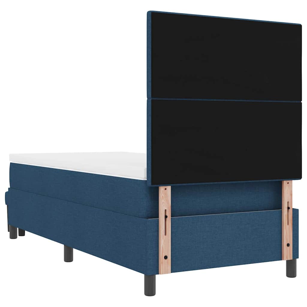Boxspringbett mit Kopfteil Blau 90 x 190 cm Stoff