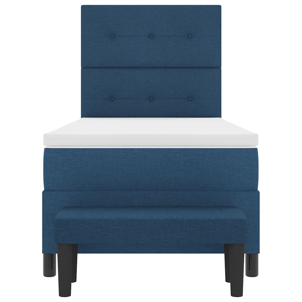 Boxspringbett mit Kopfteil Blau 90 x 190 cm Stoff