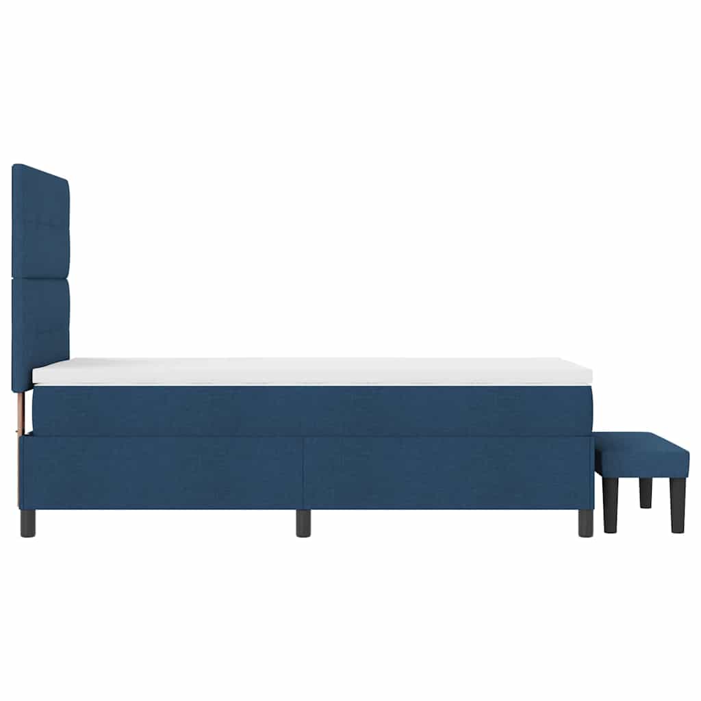 Boxspringbett mit Kopfteil Blau 90 x 190 cm Stoff
