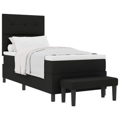 Boxspringbett mit Kopfteil Schwarz 90 x 200 cm Stoff