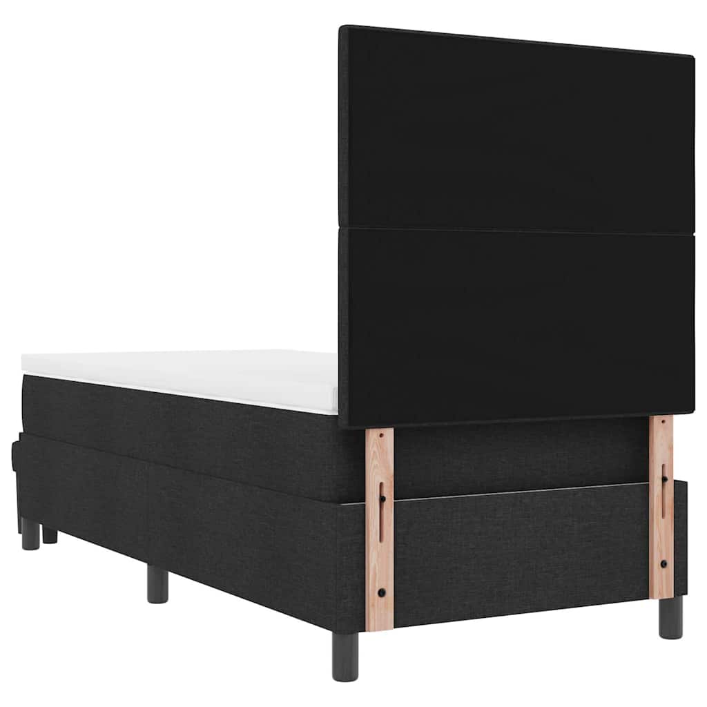 Boxspringbett mit Kopfteil Schwarz 90 x 200 cm Stoff
