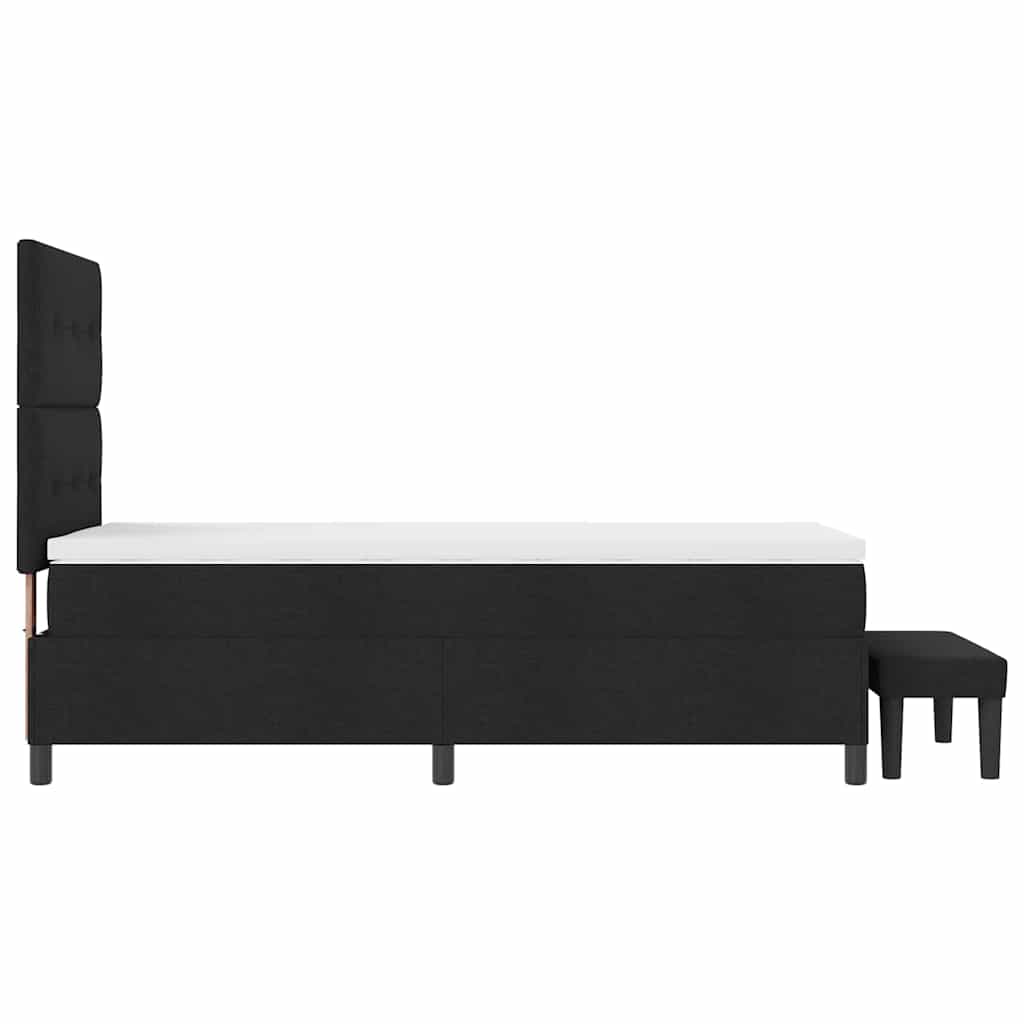 Boxspringbett mit Kopfteil Schwarz 90 x 200 cm Stoff