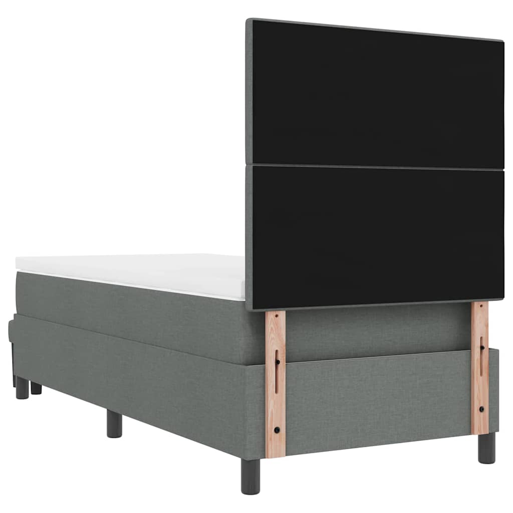 Boxspringbett mit Kopfteil Dunkelgrau 100 x 200 cm Stoff