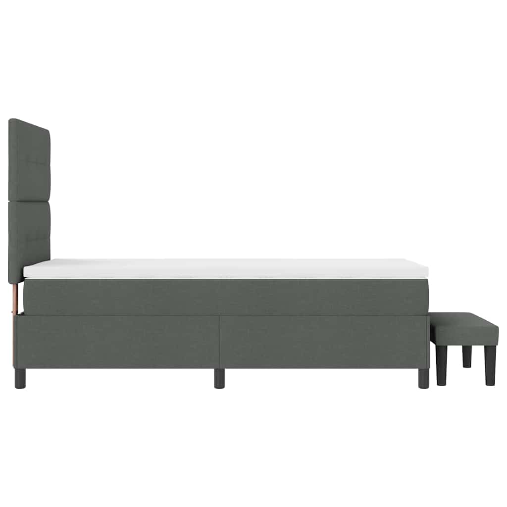 Boxspringbett mit Kopfteil Dunkelgrau 100 x 200 cm Stoff