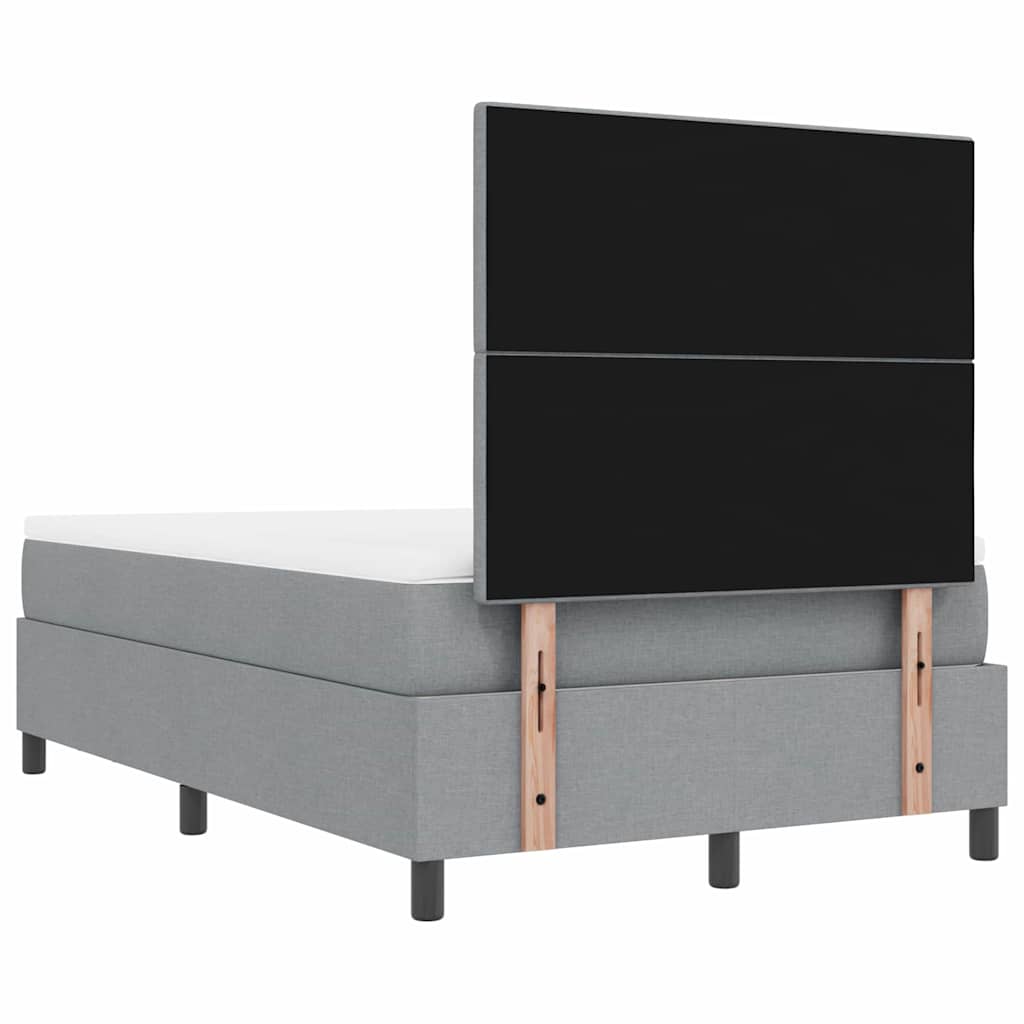 Boxspringbett mit Kopfteil Hellgrau 120 x 200 cm Stoff