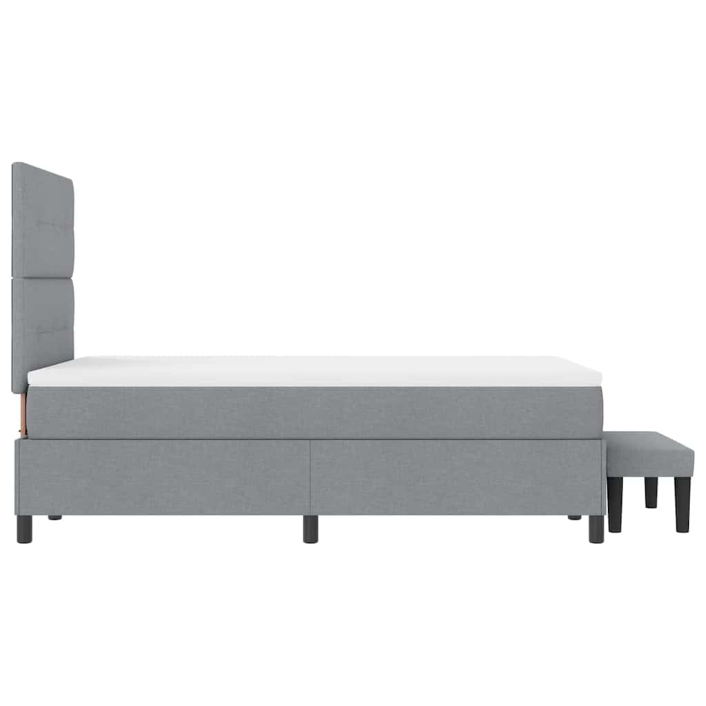 Boxspringbett mit Kopfteil Hellgrau 120 x 200 cm Stoff
