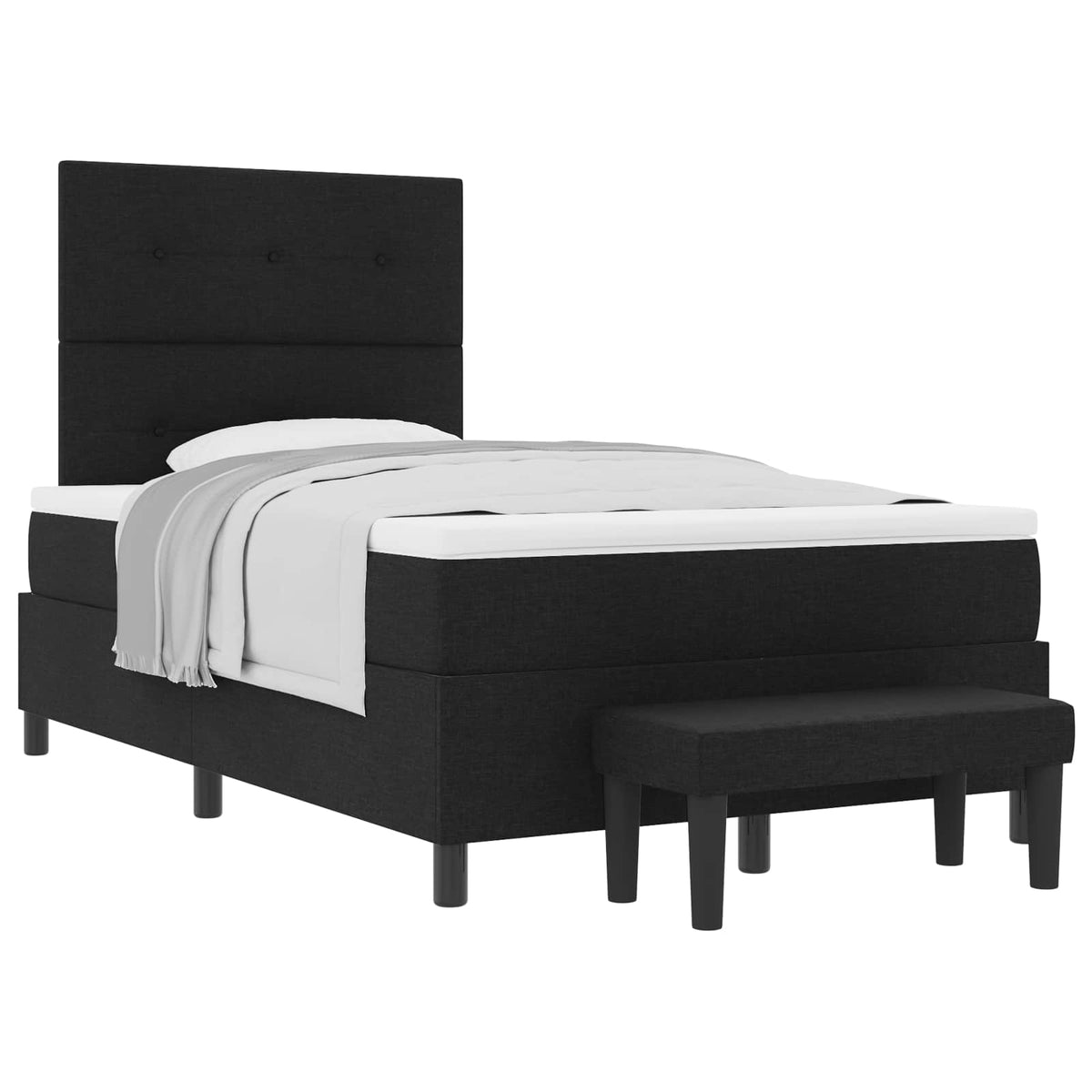 Boxspringbett mit Kissen Schwarz 120 x 200 cm Stoff