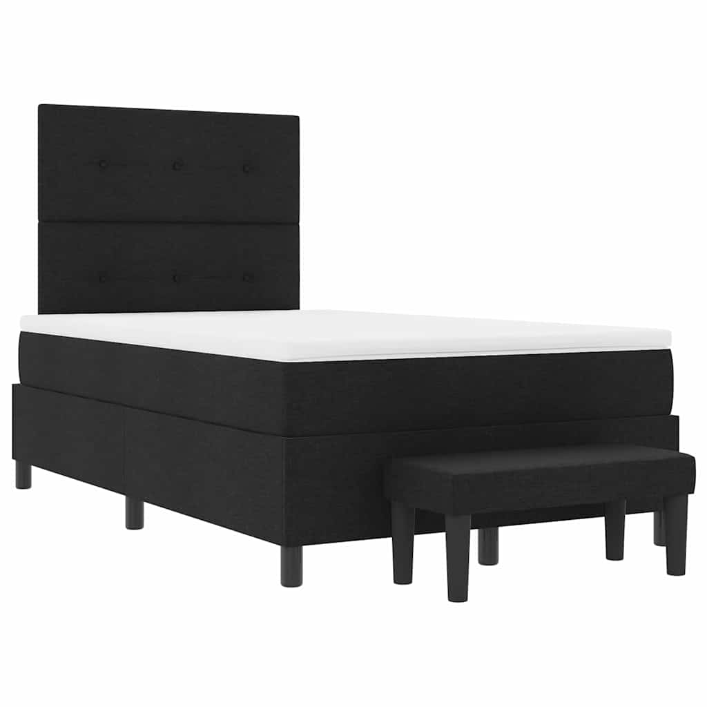 Boxspringbett mit Kissen Schwarz 120 x 200 cm Stoff
