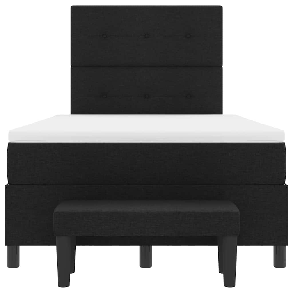 Boxspringbett mit Kissen Schwarz 120 x 200 cm Stoff