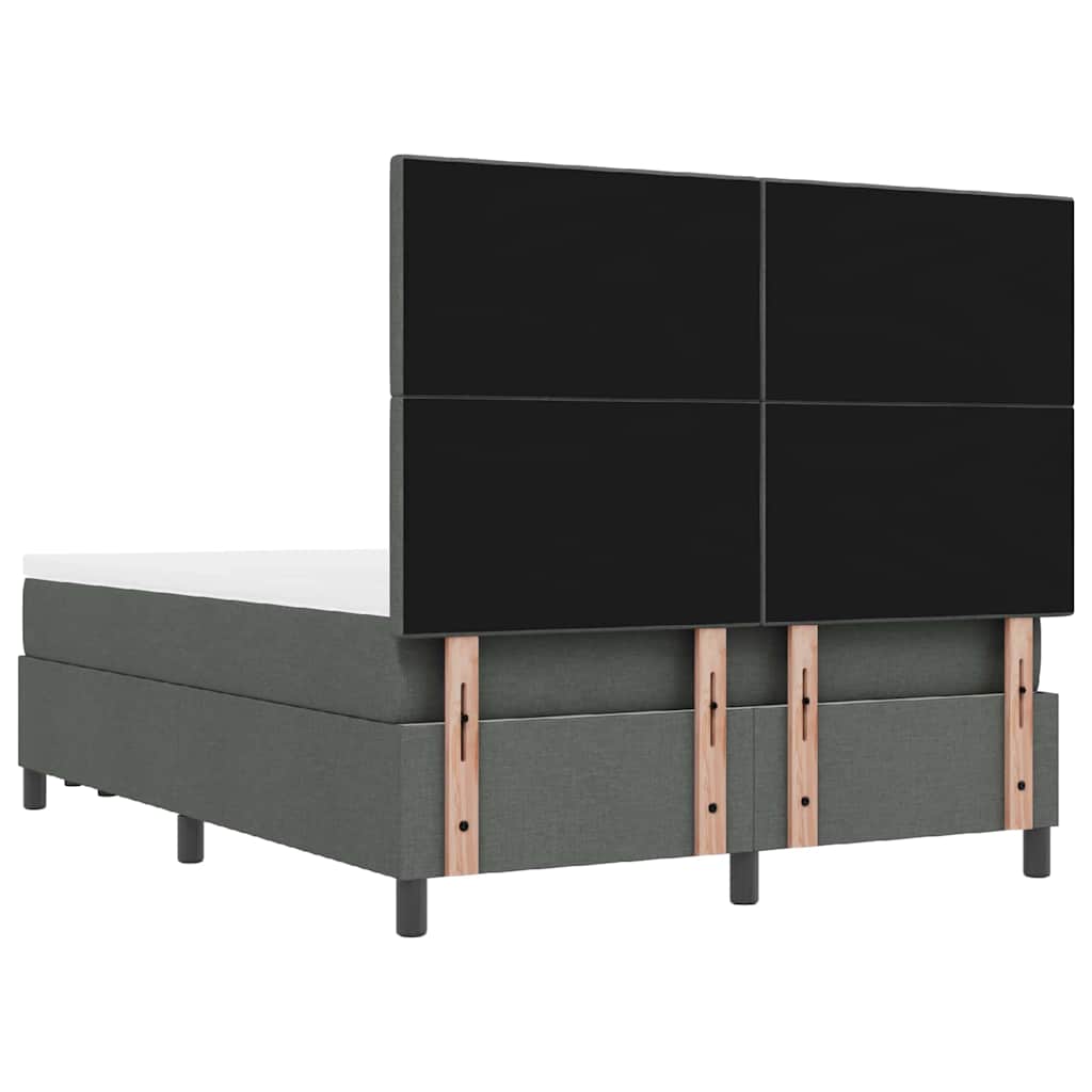 Boxspringbett mit Kissen Dunkelgrau 140 x 190 cm Stoff