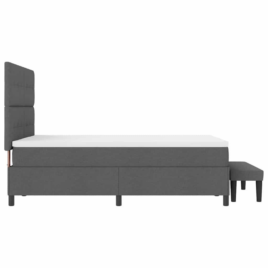 Boxspringbett mit Kissen Dunkelgrau 140 x 190 cm Stoff