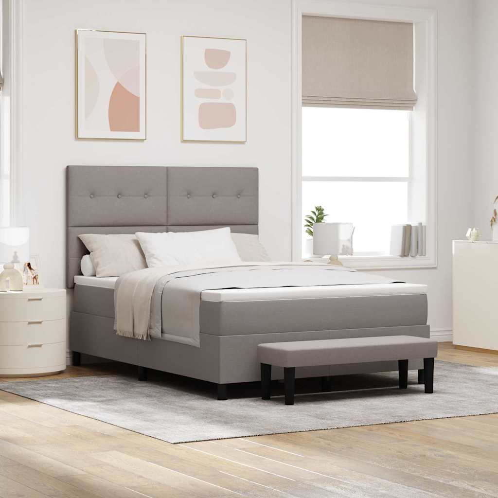 Boxspringbett mit Kopfteil Taupe 140 x 190 cm Stoff