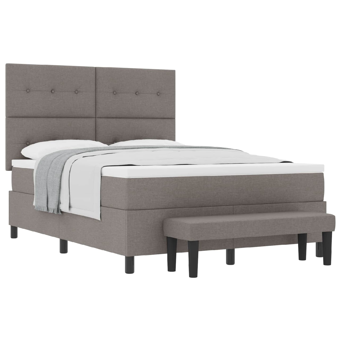 Boxspringbett mit Kopfteil Taupe 140 x 190 cm Stoff