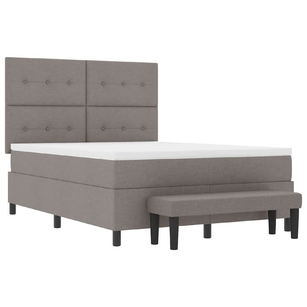 Boxspringbett mit Kopfteil Taupe 140 x 190 cm Stoff
