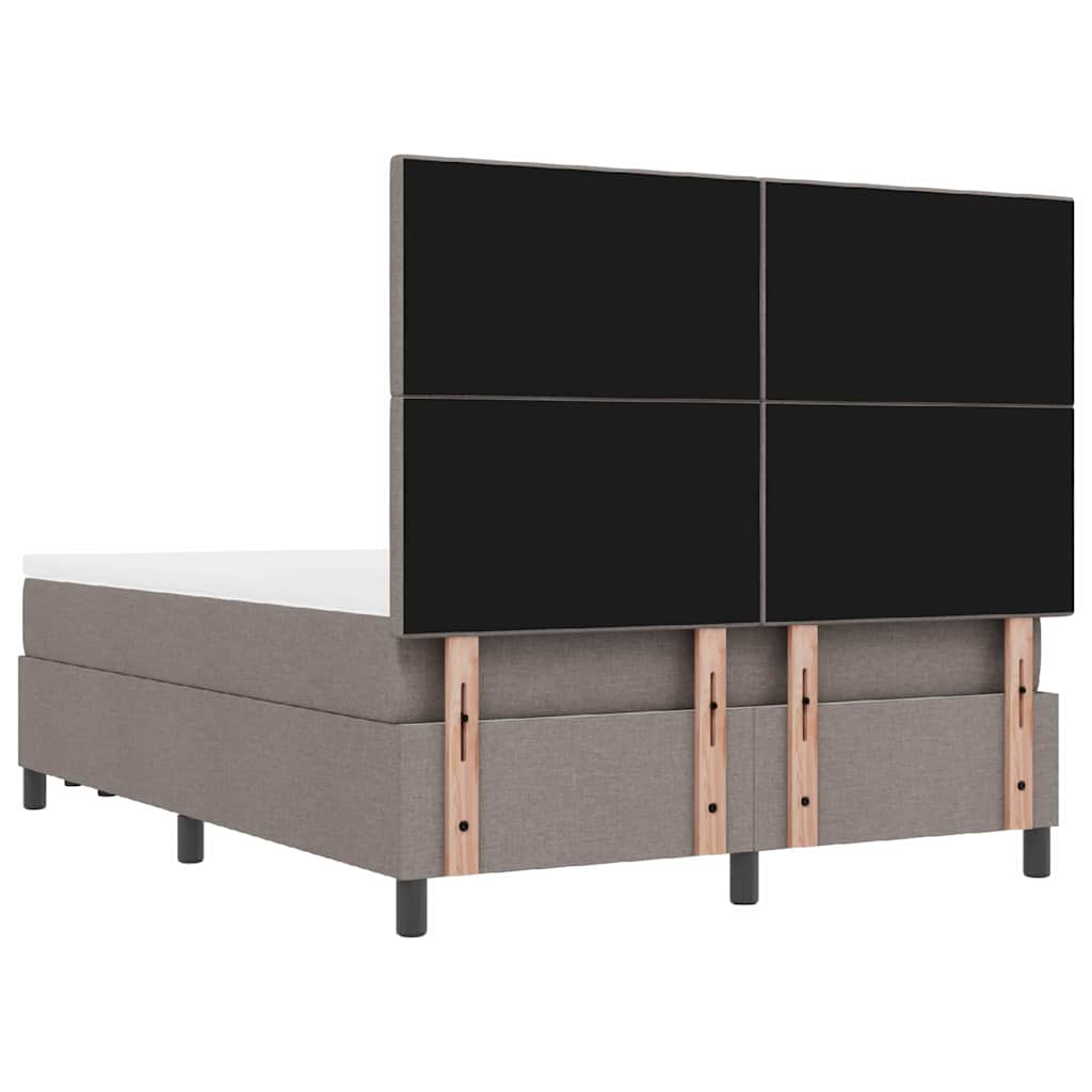 Boxspringbett mit Kopfteil Taupe 140 x 190 cm Stoff