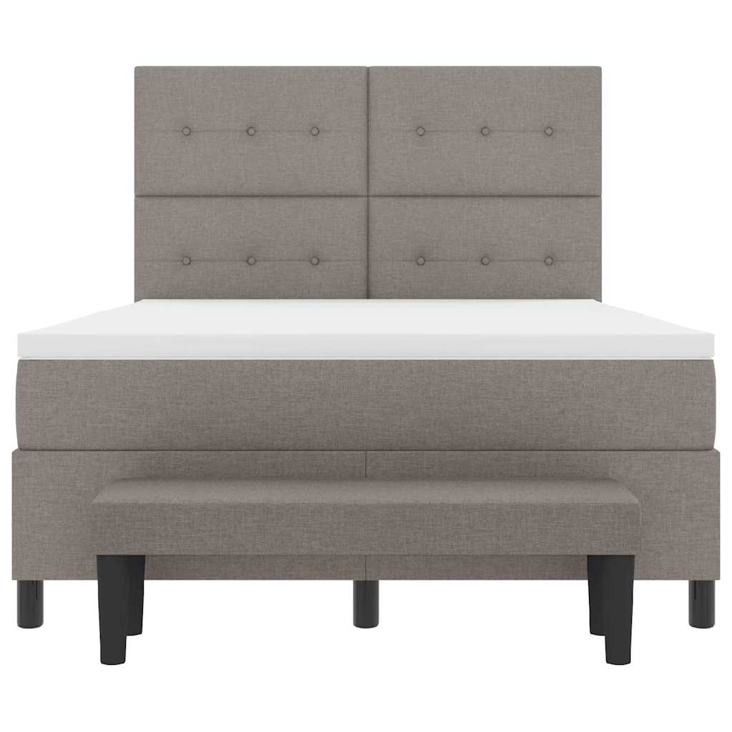 Boxspringbett mit Kopfteil Taupe 140 x 190 cm Stoff