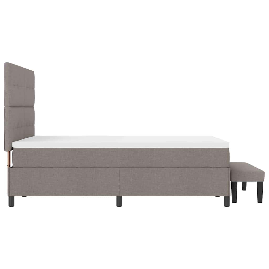 Boxspringbett mit Kopfteil Taupe 140 x 190 cm Stoff
