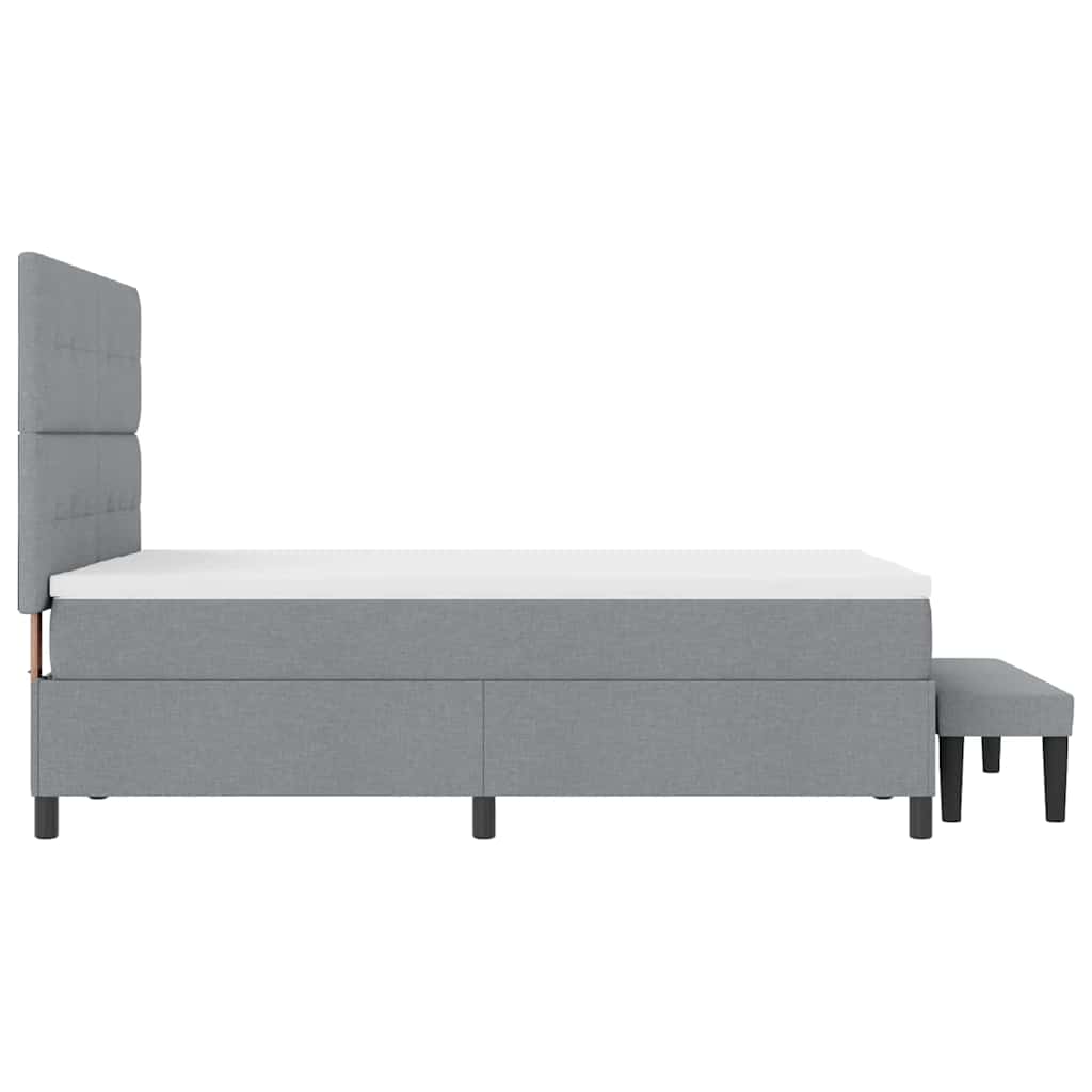Boxspringbett mit Kopfteil Hellgrau 140 x 200 cm Stoff