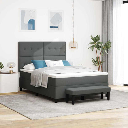 Boxspringbett mit Kissen Dunkelgrau 140 x 200 cm Stoff