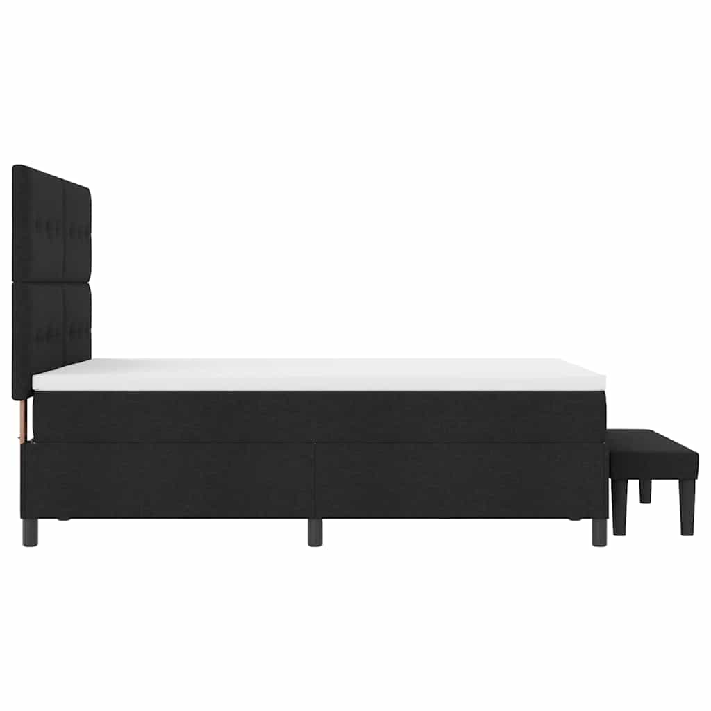 Boxspringbett mit Kopfteil Schwarz 140 x 200 cm Stoff