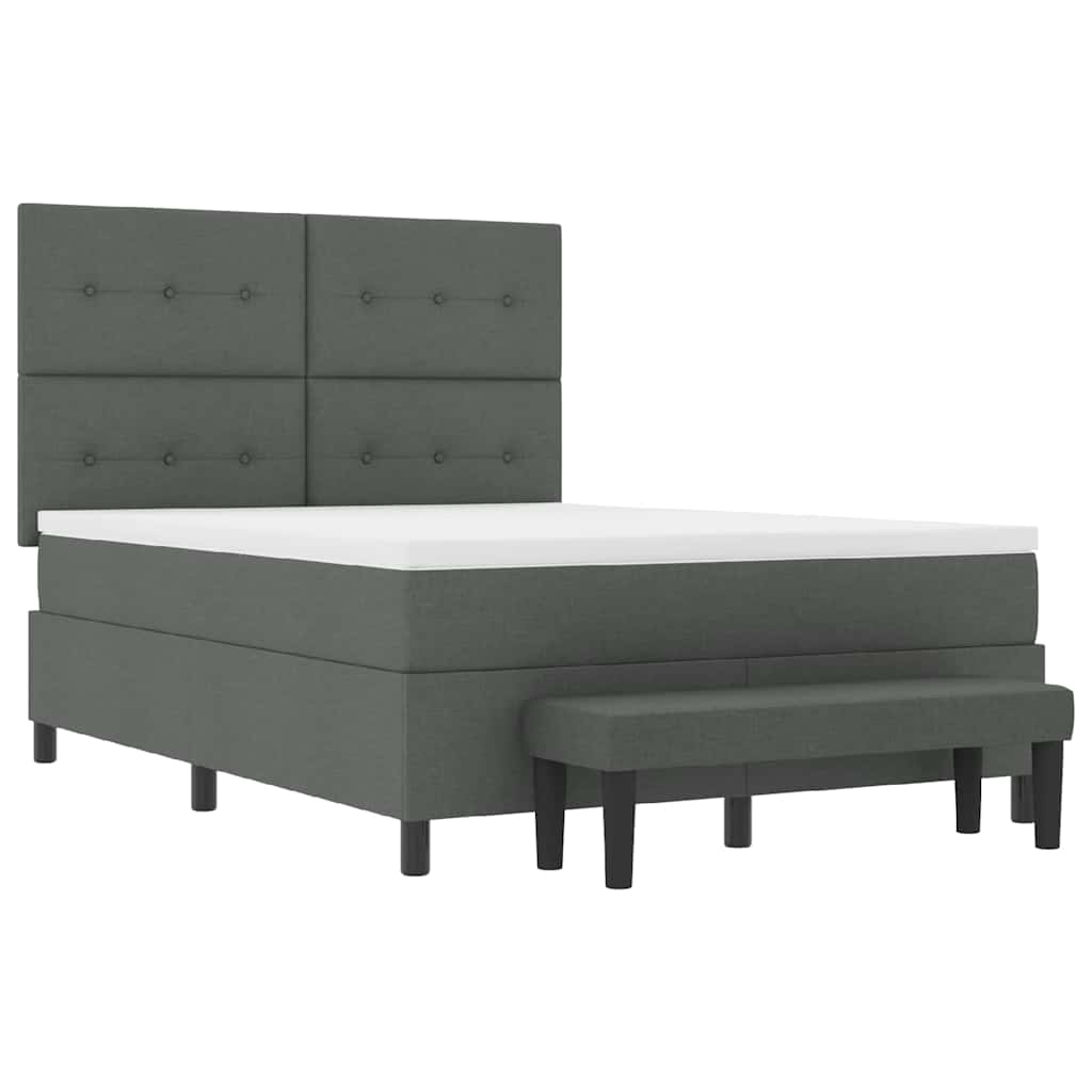 Boxspringbett mit Kissen Dunkelgrau 160 x 200 cm Stoff