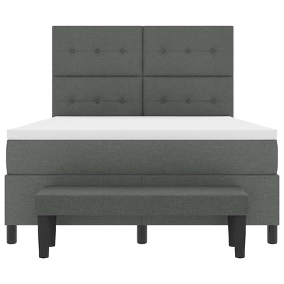 Boxspringbett mit Kissen Dunkelgrau 160 x 200 cm Stoff