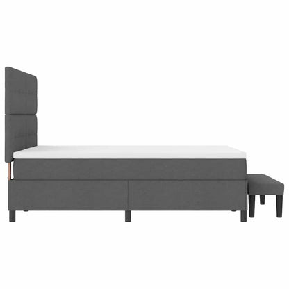 Boxspringbett mit Kissen Dunkelgrau 160 x 200 cm Stoff