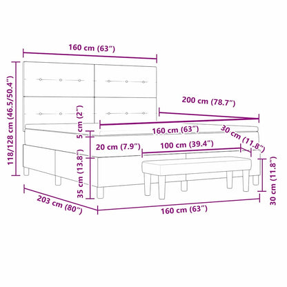 Boxspringbett mit Kissen Dunkelgrau 160 x 200 cm Stoff