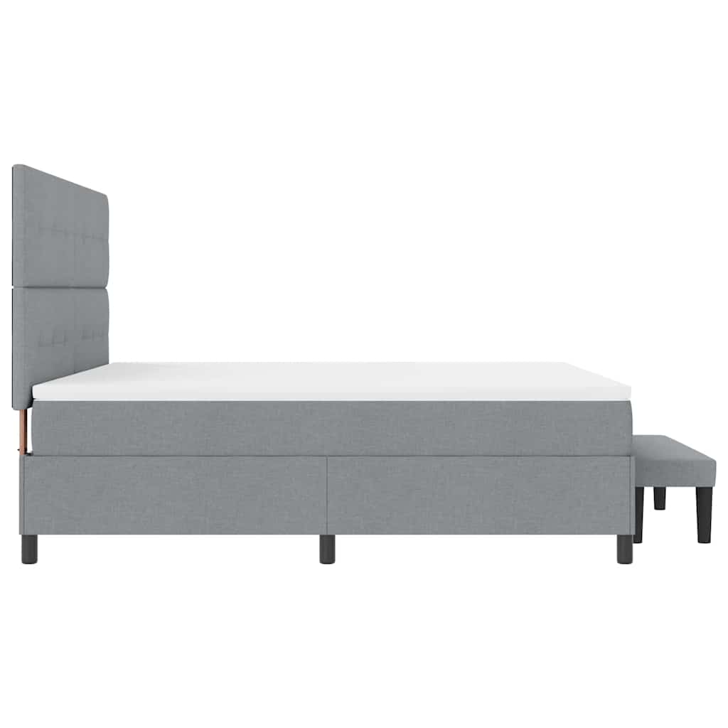 Boxspringbett mit Kopfteil Hellgrau 180 x 200 cm Stoff