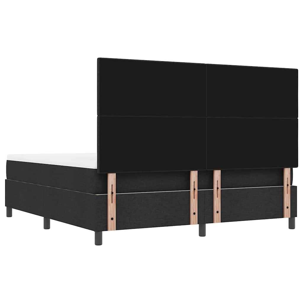 Boxspringbett mit Kopfteil Schwarz 180 x 200 cm Stoff