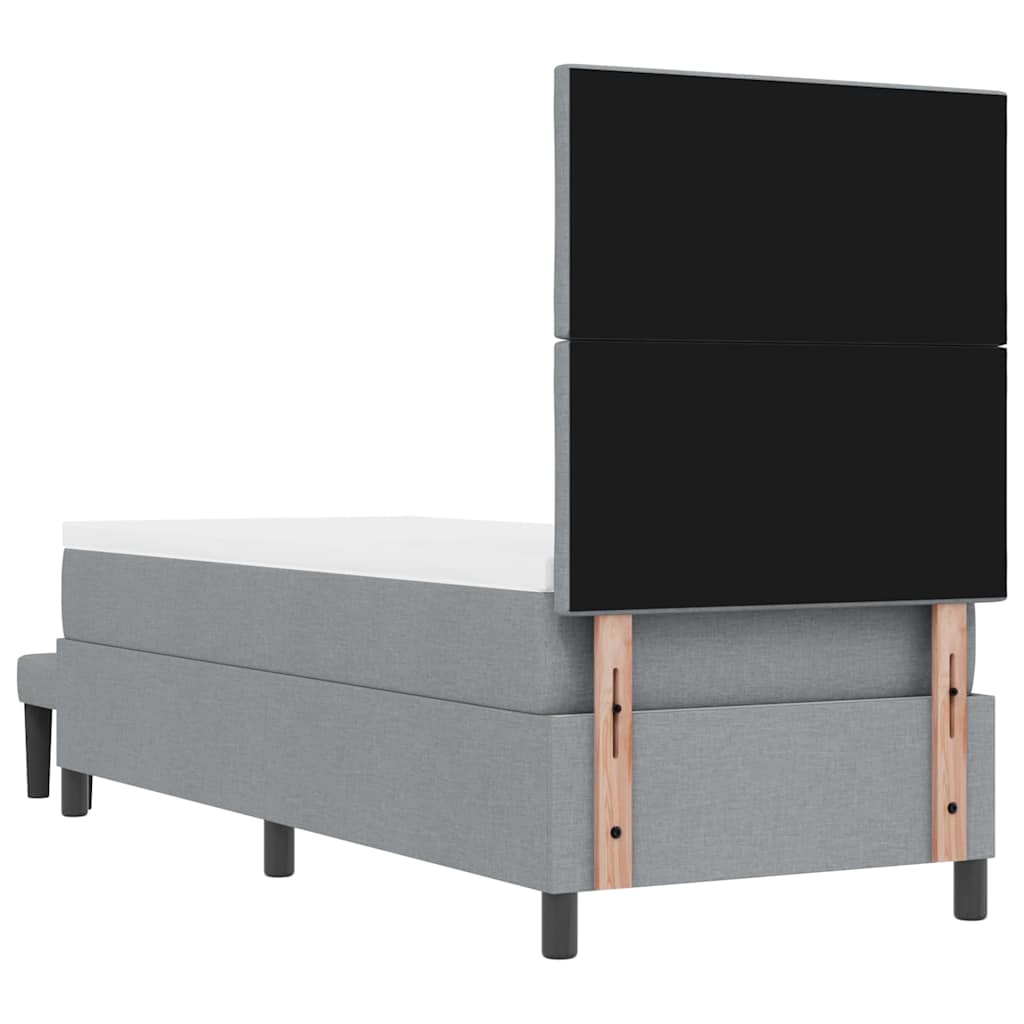 Boxspringbett mit Kopfteil Hellgrau 80 x 200 cm Stoff
