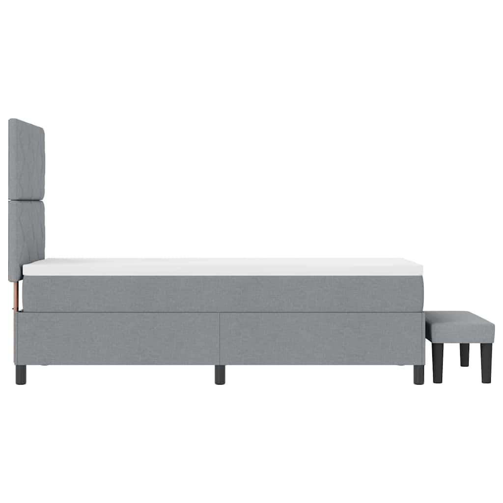 Boxspringbett mit Kopfteil Hellgrau 80 x 200 cm Stoff