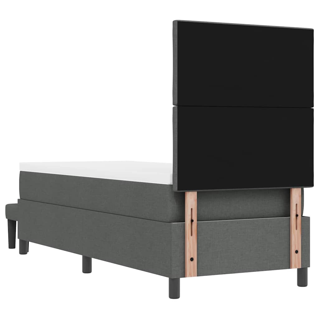 Boxspringbett mit Kopfteil Dunkelgrau 80 x 200 cm Stoff