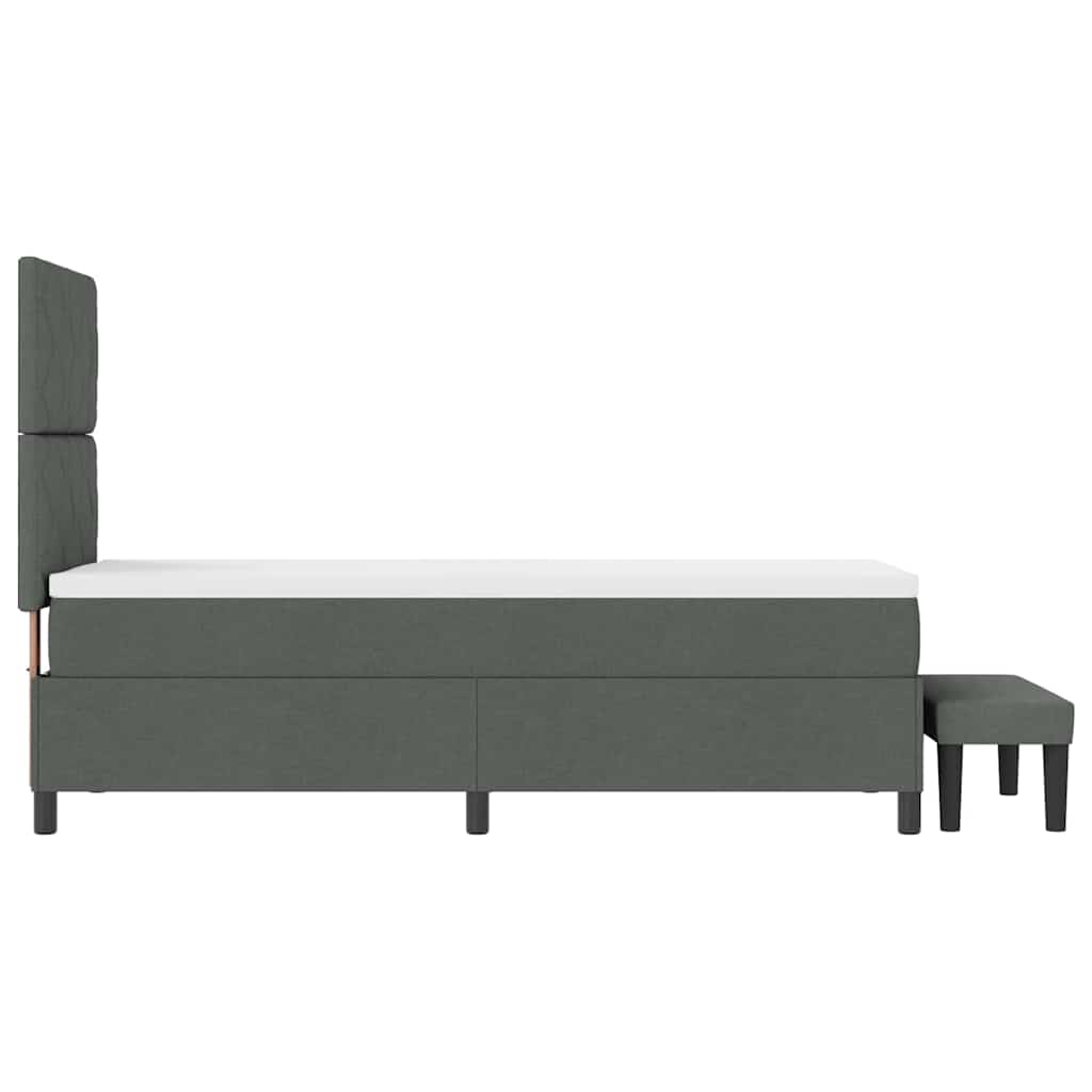 Boxspringbett mit Kopfteil Dunkelgrau 80 x 200 cm Stoff