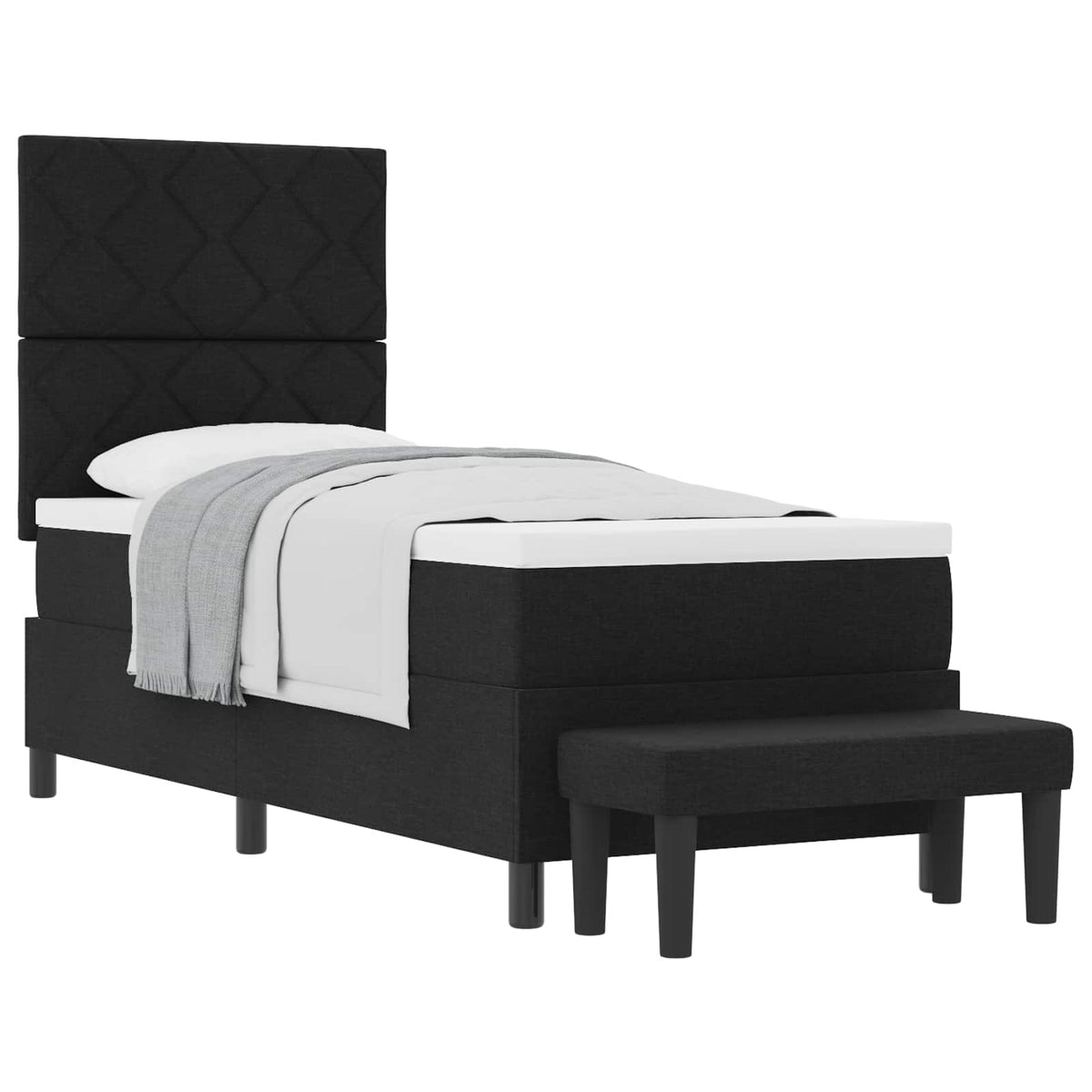 Boxspringbett mit Kopfteil Schwarz 80 x 200 cm Stoff