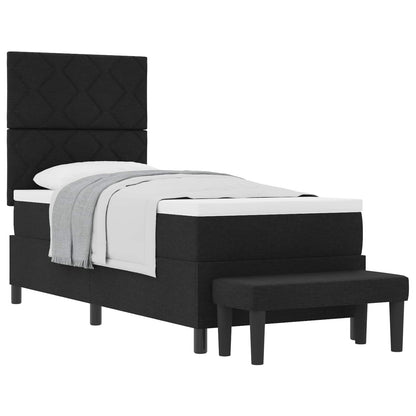 Boxspringbett mit Kopfteil Schwarz 80 x 200 cm Stoff