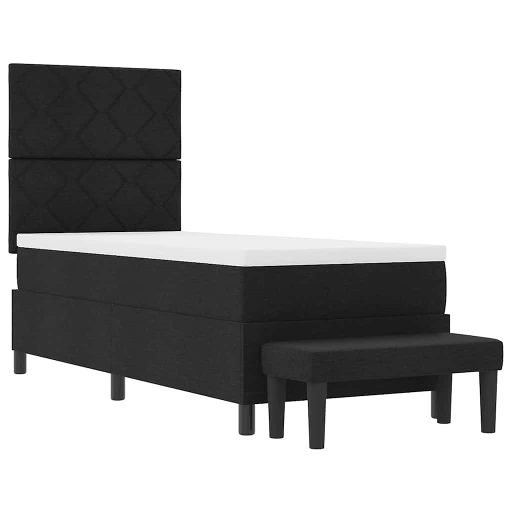 Boxspringbett mit Kopfteil Schwarz 80 x 200 cm Stoff