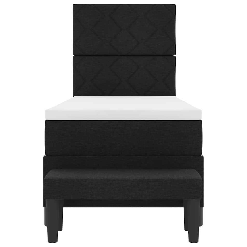 Boxspringbett mit Kopfteil Schwarz 80 x 200 cm Stoff