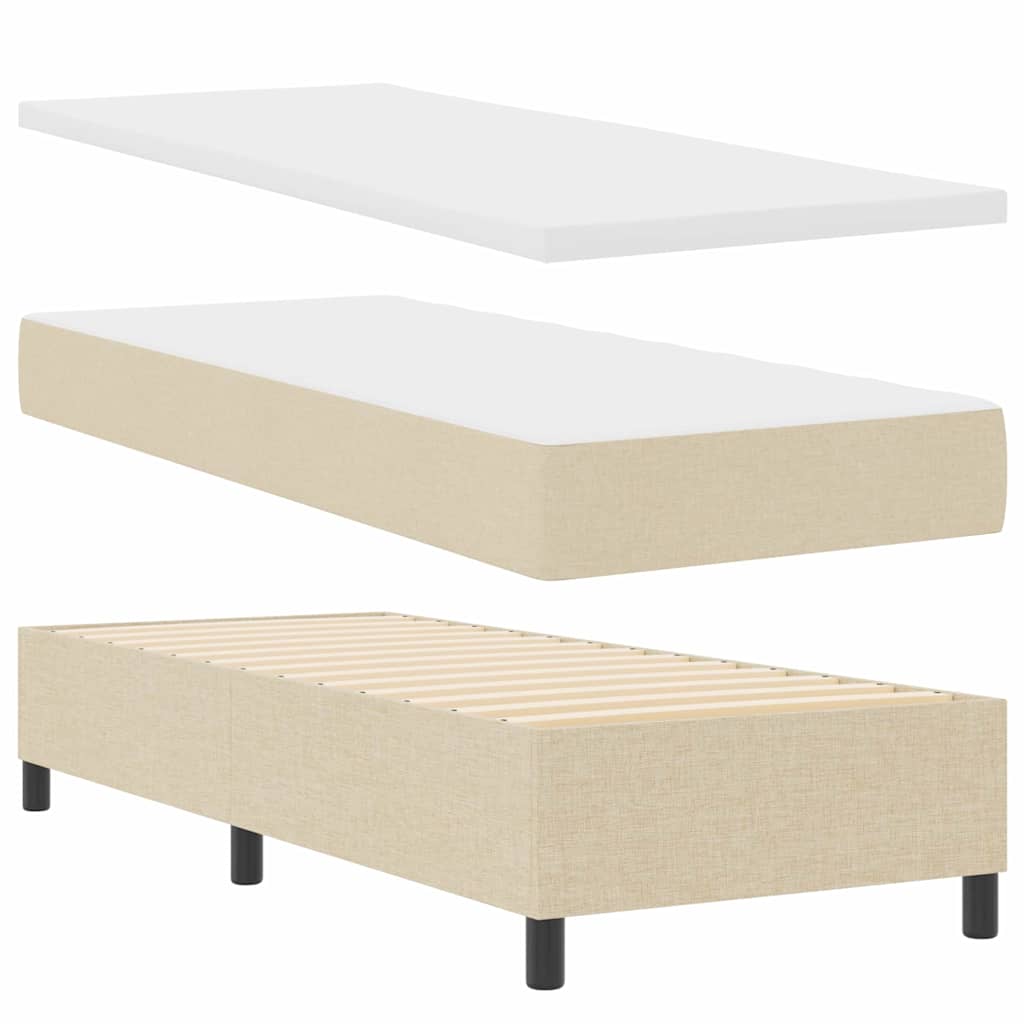Boxspringbett mit Kopfteil Creme 80 x 200 cm Stoff