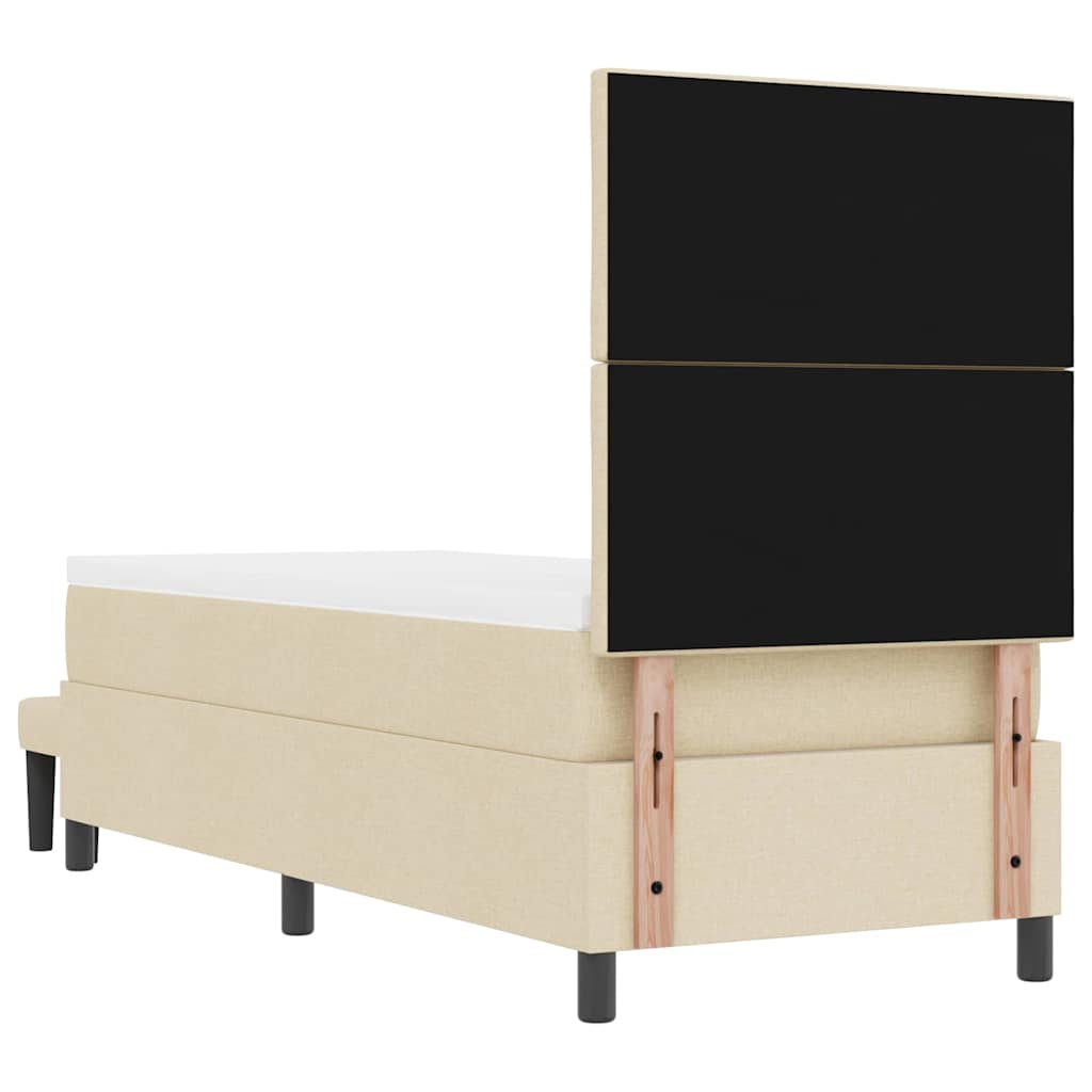 Boxspringbett mit Kopfteil Creme 80 x 200 cm Stoff
