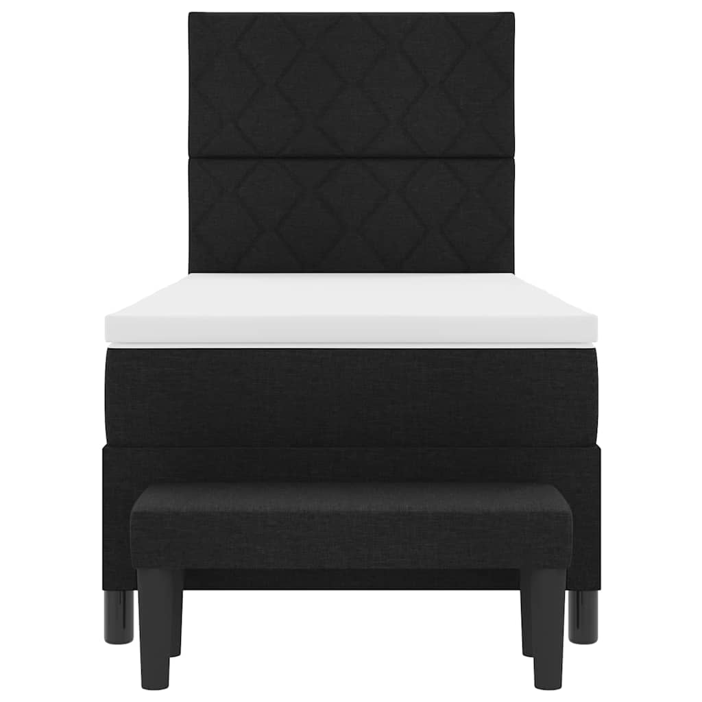 Boxspringbett mit Matratze Schwarz 90 x 190 cm Stoff